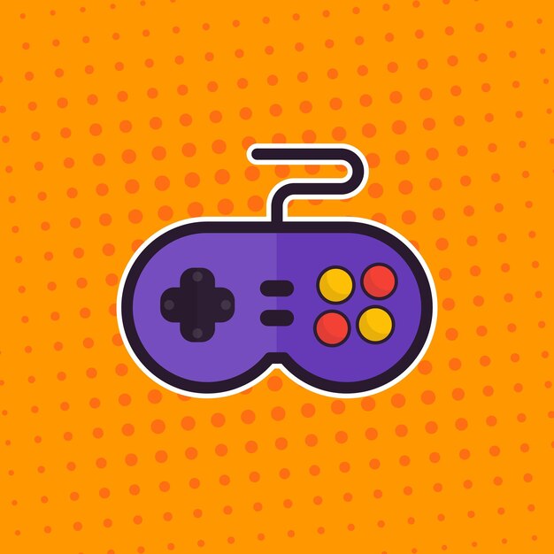 Nhãn dán vector bộ điều khiển trò chơi điện tử retro
