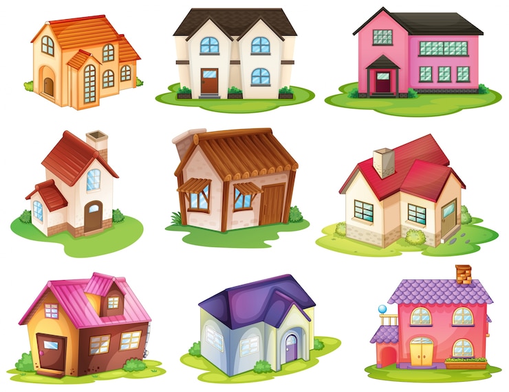 Vector những ngôi nhà khác nhau