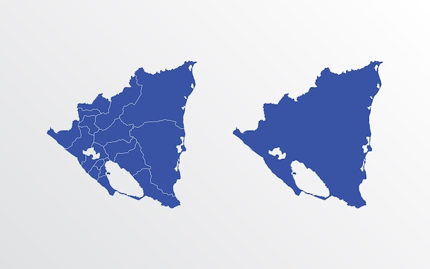 Nicaragua map vector illustration blue color on white background