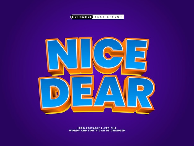 nice dear editable text effect in simple text style