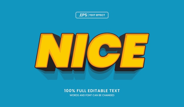 Nice editable text effect nice 3d text concept