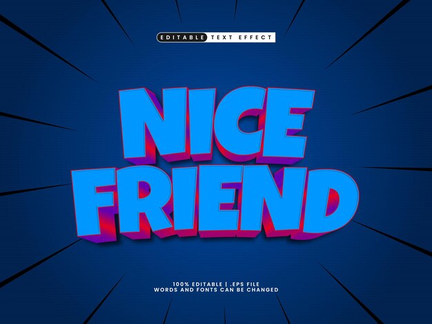 nice friend editable text effect in simple and modern text style