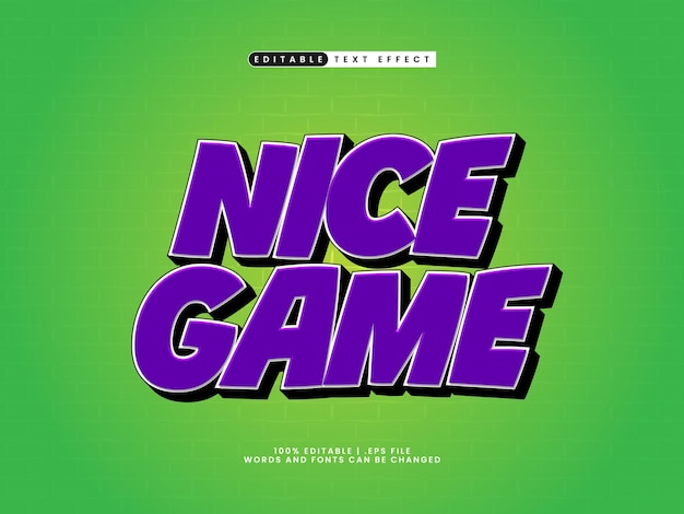 nice game editable text effect in kids and simple text style