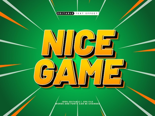 nice game editable text effect