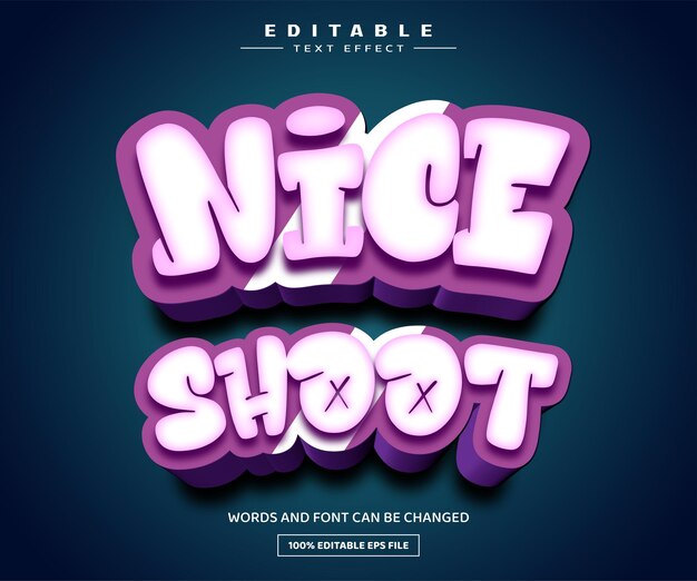 Nice shoot 3D editable text effect template
