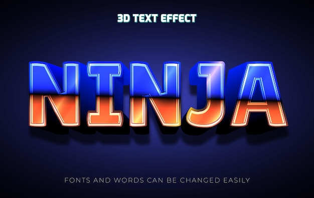 Ninja fight 3d editable text effect style
