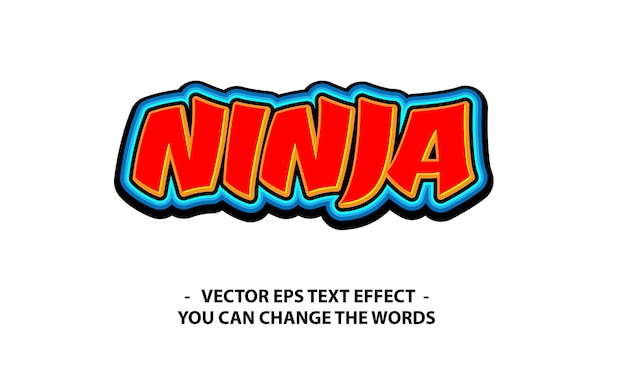 ninja text with effect illustration