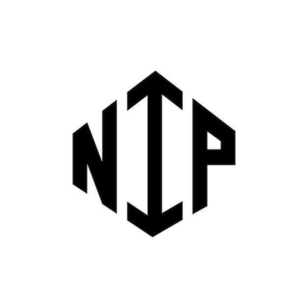 NIP letter logo design with polygon shape NIP polygon and cube shape logo design NIP hexagon vector logo template white and black colors NIP monogram business and real estate logo