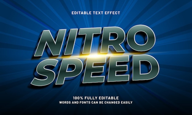nitro speed editable text effect with a fast and speed text style