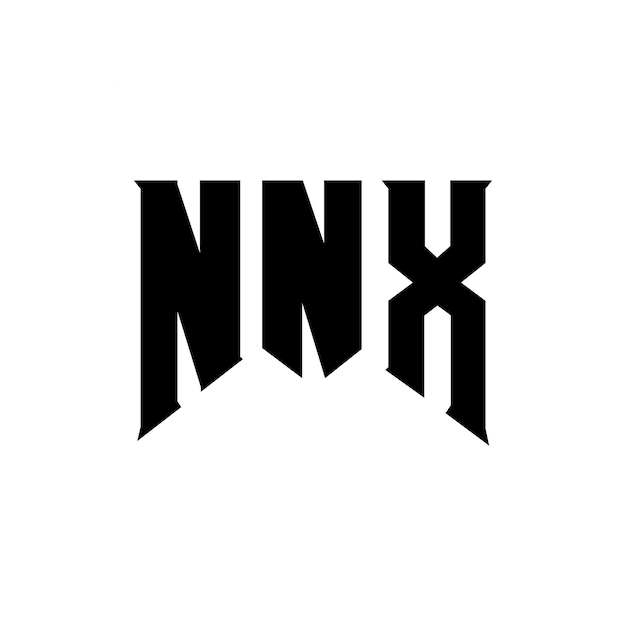 NNX letter logo design for technology company NNX logo design black and white color combination NNX logo NNX vector NNX design NNX icon NNX alphabet NNX typography logo design