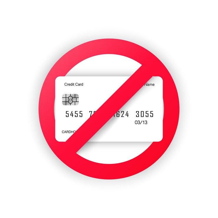 Vector no credit card allowed sign. no card accept banner. money sign. vector on isolated white background. eps 10.