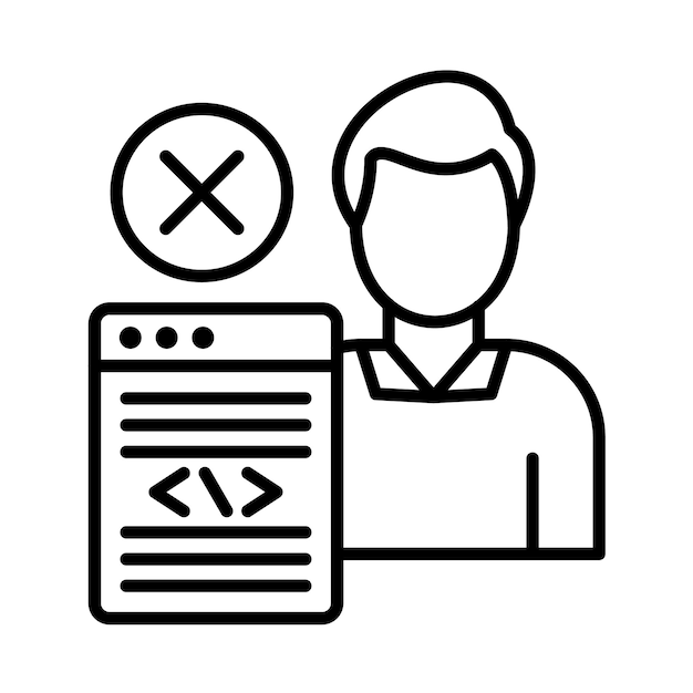 No Programming Experience Line Illustration