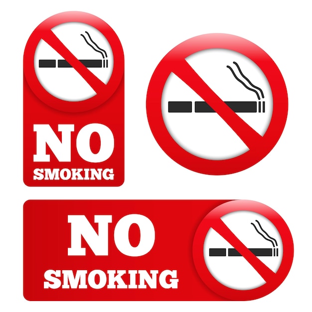 no smoking signs set vector eps10 illustration