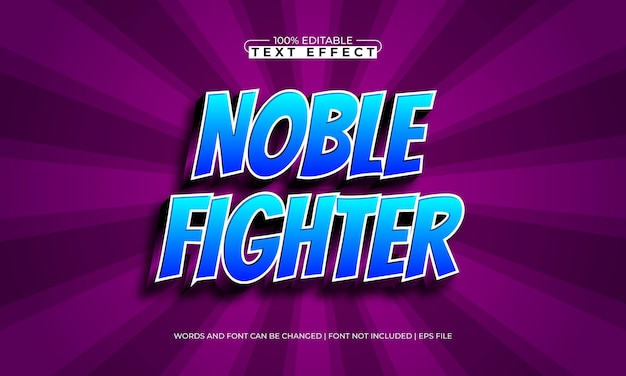 noble fighter editable text effect with a kids and happy text style