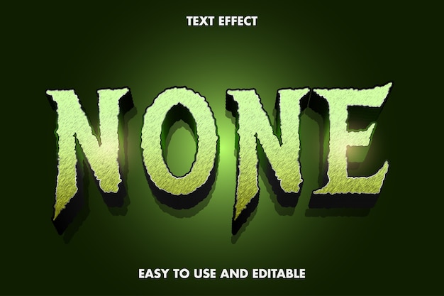 None Text Effect. Editable Font Style.