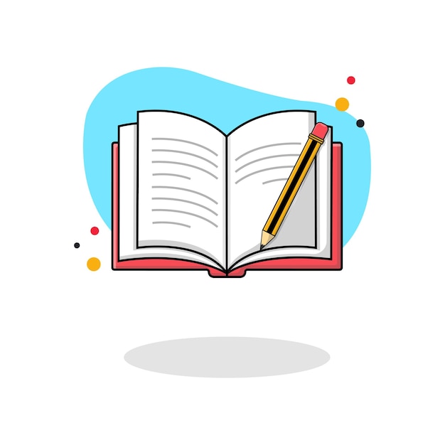 Notebook and Pen Vector Illustration Education Object Concept