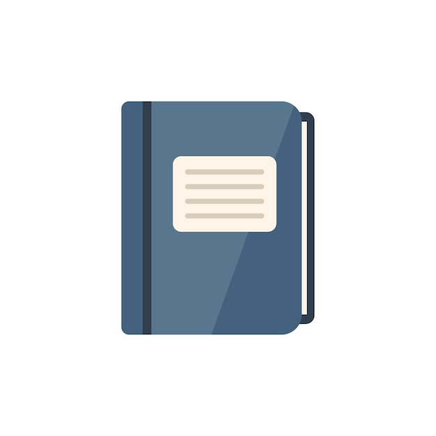 Notebook folder icon flat vector Write paper Text message isolated