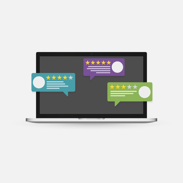 notice messages on computer laptop with or pc with approved push notification vector flat cartoon illustration isolated screen with online note or updated task modern icon design