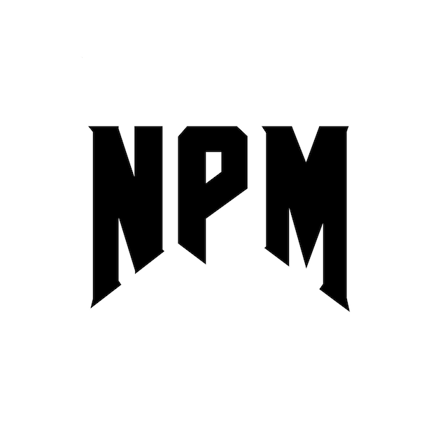NPM letter logo design for technology company NPM logo design black and white color combination NPM logo NPM vector NPM design NPM icon NPM alphabet NPM typography logo design