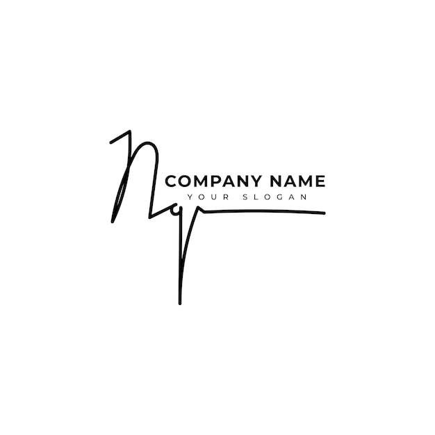 nq initial signature logo vector design