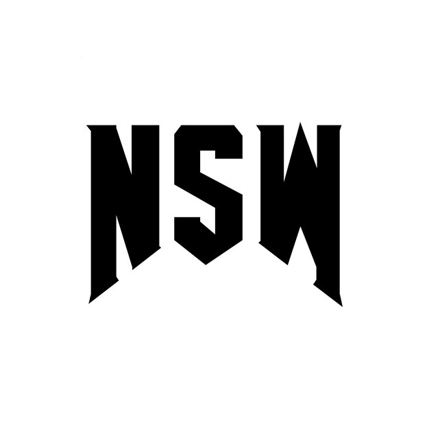 NSW letter logo design for technology company NSW logo design black and white color combination NSW logo NSW vector NSW design NSW icon NSW alphabet NSW typography logo design