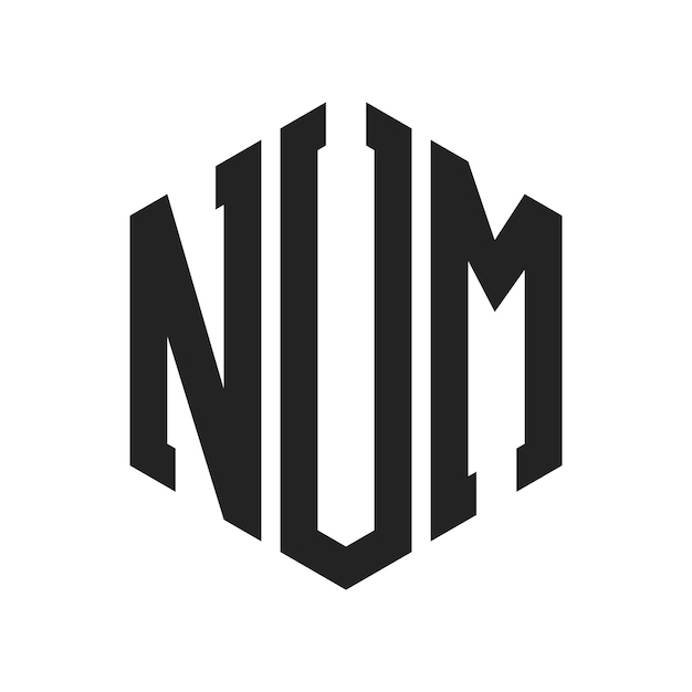 num logo design initial letter num monogram logo using hexagon shape