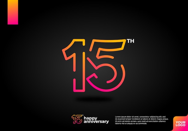 Number 15 logo icon design 15th birthday logo number anniversary 15