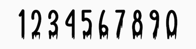 Number font Font of numbers in classical style with contemporary geometric design