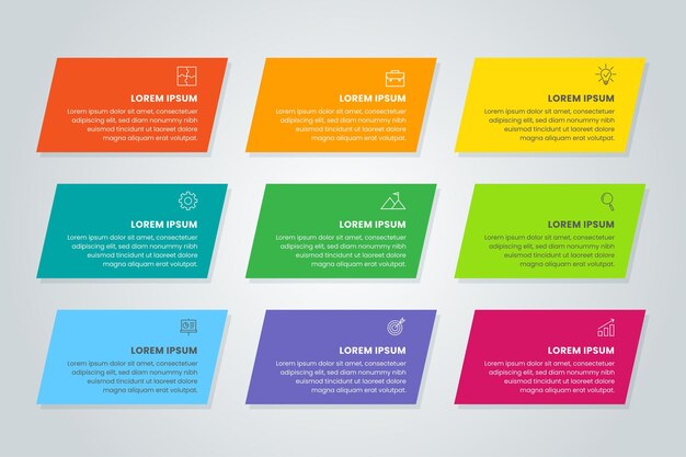Numbers infographic for business options steps processes