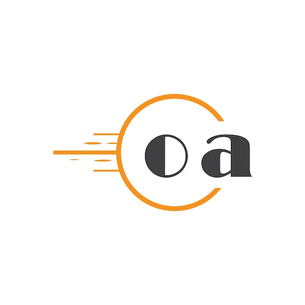 oa initial monogram logo with circle style design