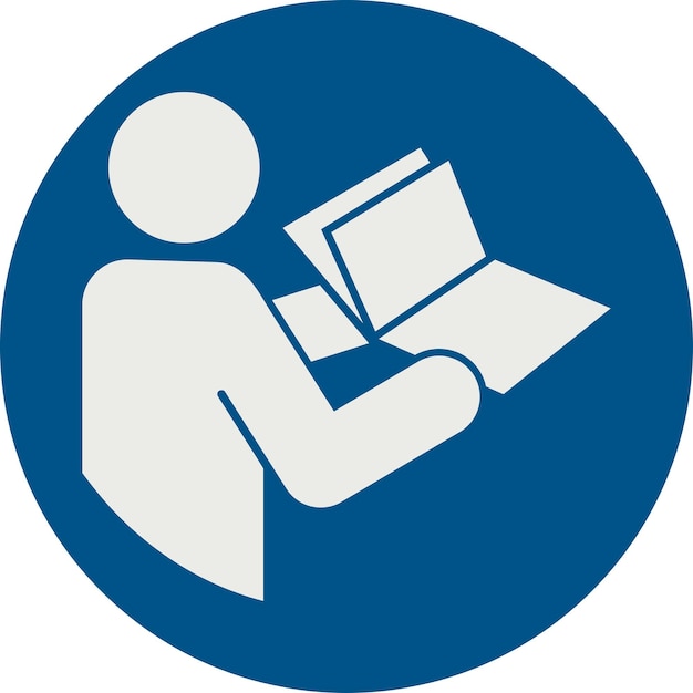 obligation sign pictogram refer to instruction manualbooklet iso 7010 m002