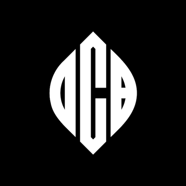 OCB circle letter logo design with circle and ellipse shape OCB ellipse letters with typographic style The three initials form a circle logo OCB Circle Emblem Abstract Monogram Letter Mark Vector