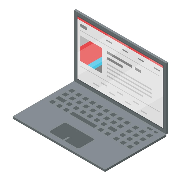 office laptop icon isometric of office laptop vector icon for web design isolated on white background