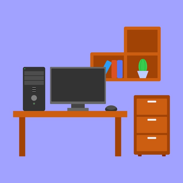 office vector office room set vector office computer vector