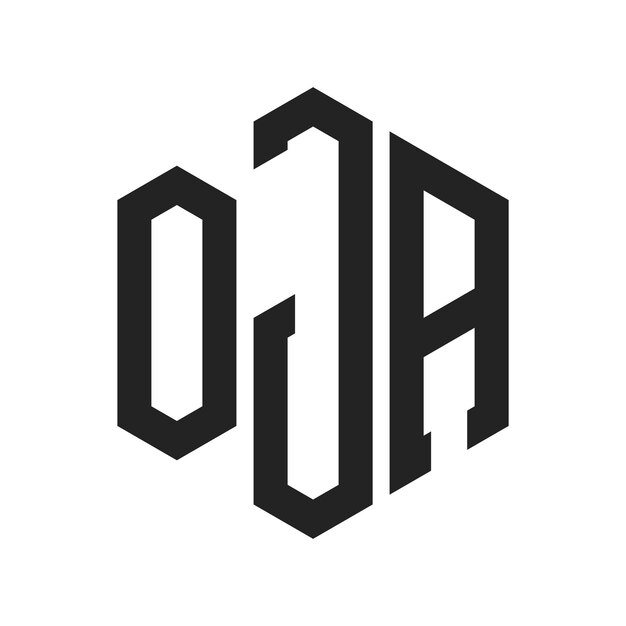 OJA Logo Design Initial Letter OJA Monogram Logo using Hexagon shape