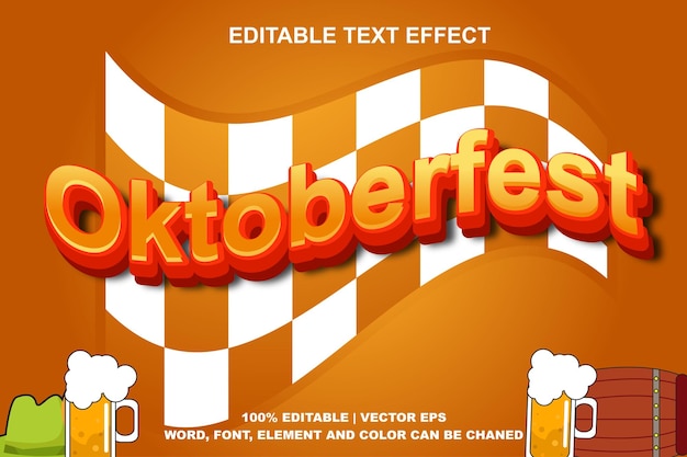 oktoberfest text effect design editable eps vector typography effect