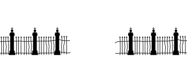 Old fence in the cemetery on a white background Vector
