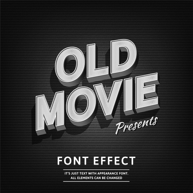 Old Movie Vintage 3D Noir Style Retro Typography