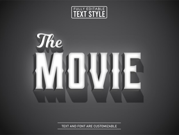 Old vintage movie text effect