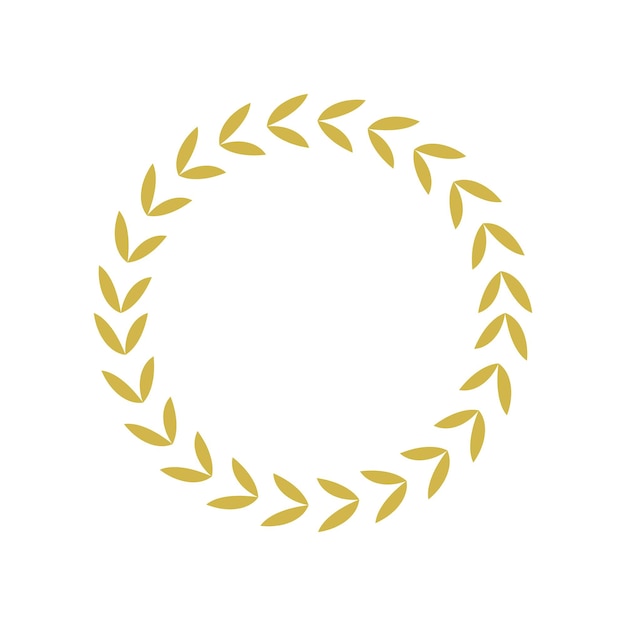 Olive wreath round stamp frame vector design