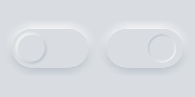 On and of button swich buttons in 3d neumorphic design style