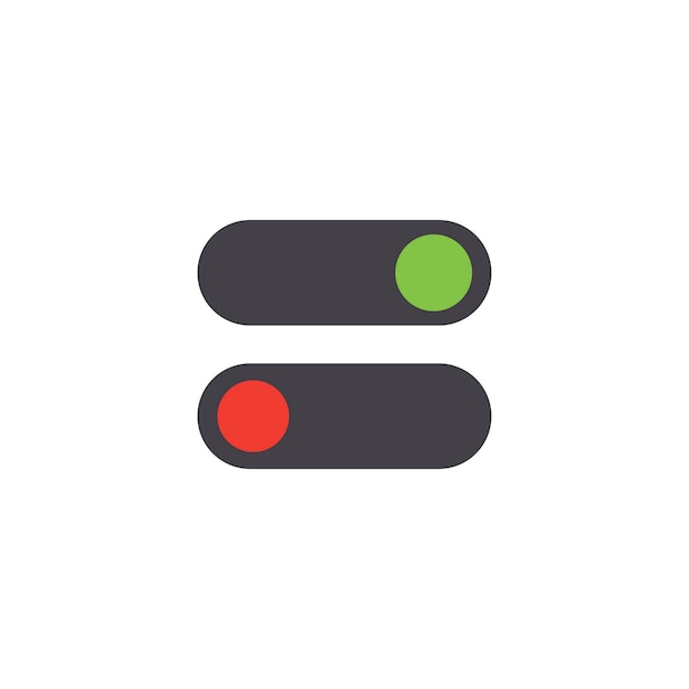 On and off buttons icon flat vector illustration