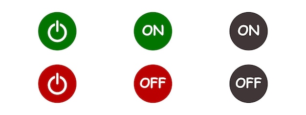 On off power button Switch on off icon Power button set Turn on and off in vector design
