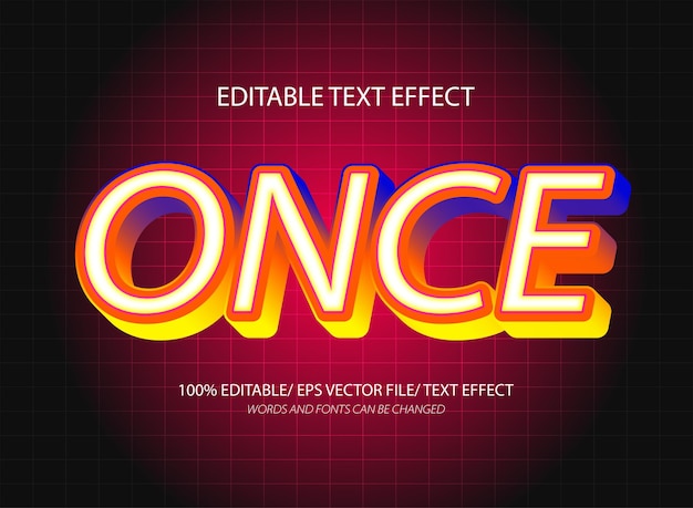 Once 3d editable text effect