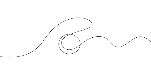 One continuous line of tennis ball Hand drawing ball