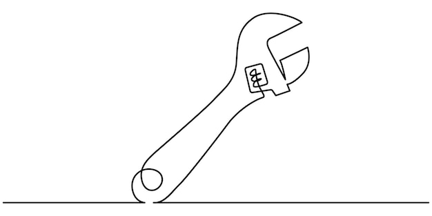 one line drawing of isolated vector object hammer hammer construction continuous single one line