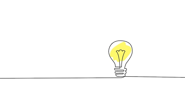 one line light bulb lamp art continuous single line idea creative energy concept bulb brainstorm