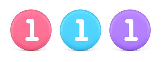 One number button finance counting panel keyboard user interface 3d realistic icon