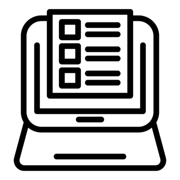 Online assignment icon Outline online assignment vector icon for web design isolated on white background