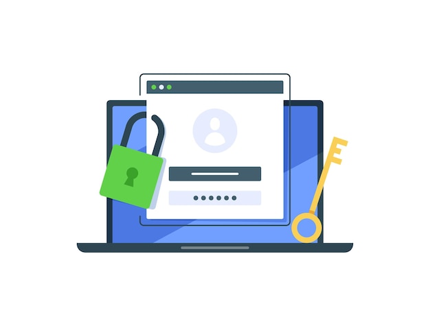 Online authentication conceptStrong password for cyber security